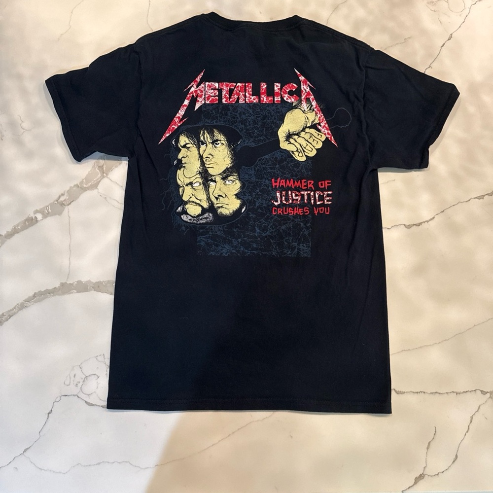 Metallica Black T-Shirt Vintage Hammer of Justice Crushed You